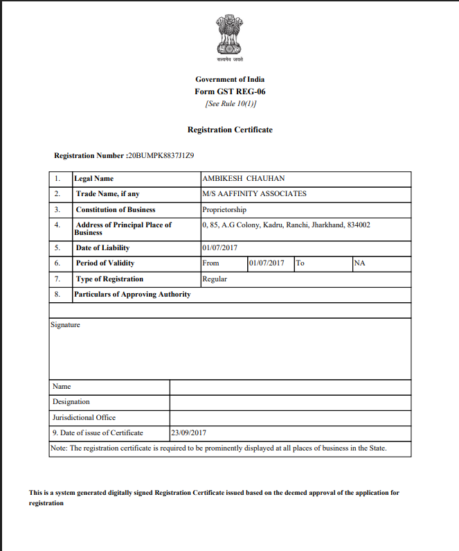 GST Registration Page 2